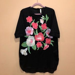 Ethnic by Outfitters Black Floral Embroidery Kurti
